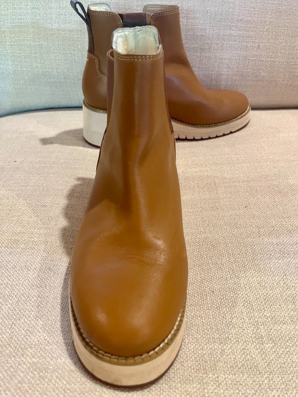 Cole Haan ZeroGrand City Wedge Chelsea Boot Tan Leather Ankle Bootie - Picture 8 of 14